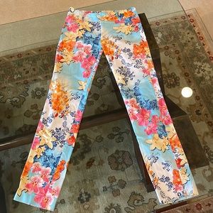 Tropical print slim fit pant